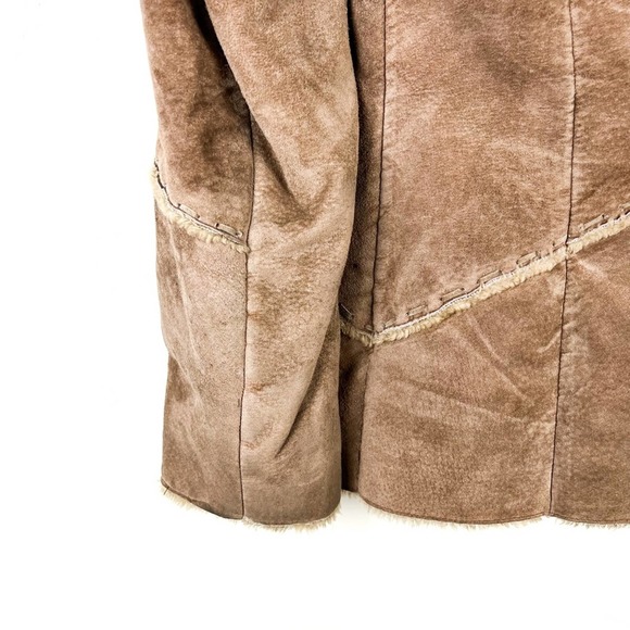Vintage Penny Lane Genuine Suede Leather & Faux Fur Jacket - Picture 8 of 10